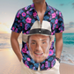 Custom Big Face Funny Photo Tropical Hawaii - Custom Photo Hawaiian Shirts