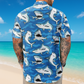 Customize Big Funny Photo With Sharks Pattern - Custom Photo Hawaiian Shirts