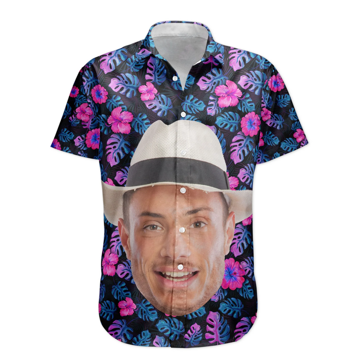 Custom Big Face Funny Photo Tropical Hawaii - Custom Photo Hawaiian Shirts