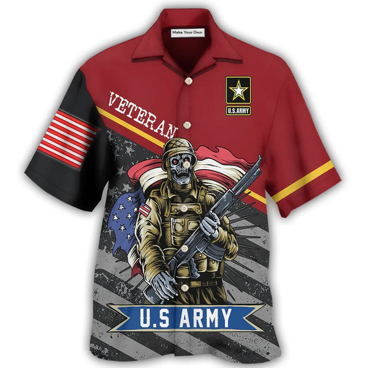 Hawaiian Shirt / Adults / S Veteran U.S Army I Am A Grumpy Veteran - Hawaiian Shirt - Reefox
