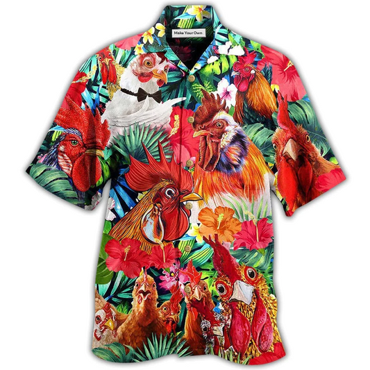 Hawaiian Shirt / Adults / S Chicken Loves Summer Tropical Style - Hawaiian Shirt - Reefox