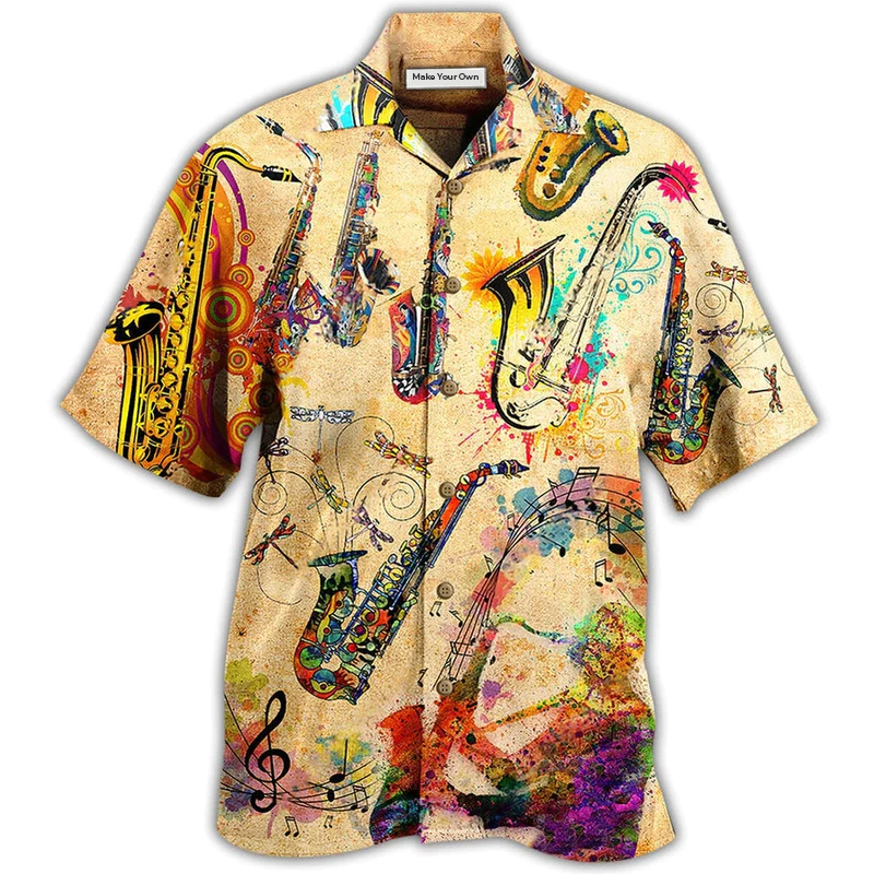 Hawaiian Shirt / Adults / S Saxophone Music Saxophone Is My Life - Hawaiian Shirt - Reefox