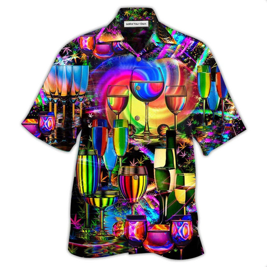 Hawaiian Shirt / Adults / S Wine Do Something To Stay Happy And Chill - Hawaiian Shirt - Reefox