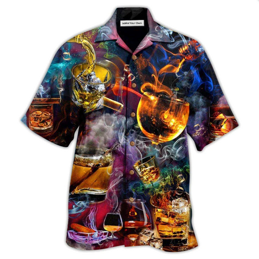 Hawaiian Shirt / Adults / S Wine Enjoy Special Drink At Night - Hawaiian Shirt - Reefox