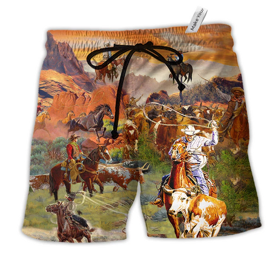 Beach Short / Adults / S Cowboy Love Life Love Nature - Beach Short Reefox - Owls Matrix LTD