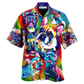 Hawaiian Shirt / Adults / S Pitbull Love Color Painting - Hawaiian Shirt - Reefox