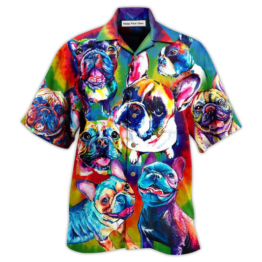 Hawaiian Shirt / Adults / S Pitbull Love Color Painting - Hawaiian Shirt - Reefox