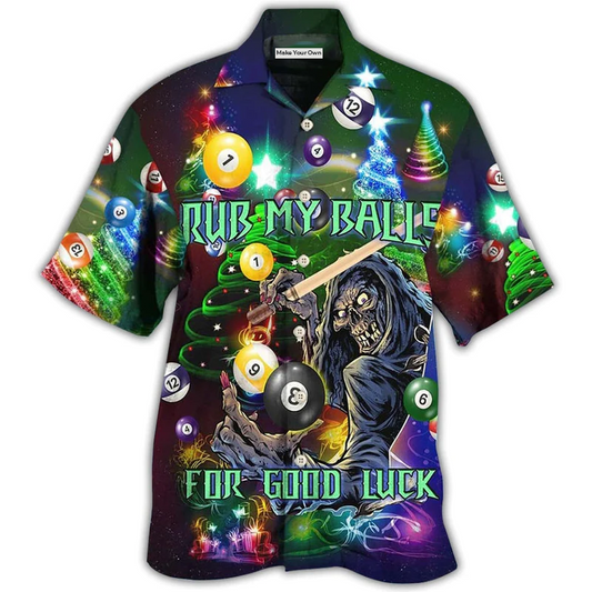 Hawaiian Shirt / Adults / S Billiard Rub My Ball For Christmas Night - Hawaiian Shirt - Reefox