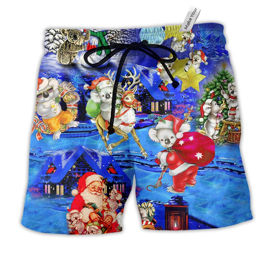 Beach Short / Adults / S Koala Wants Merry Christmas - Beach Short Reefox - Owls Matrix LTD