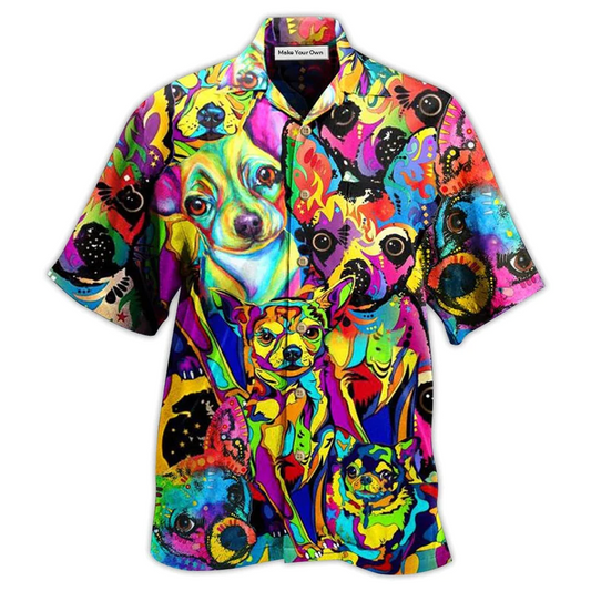 Hawaiian Shirt / Adults / S Chihuahua Colorful Painting - Hawaiian Shirt - Reefox