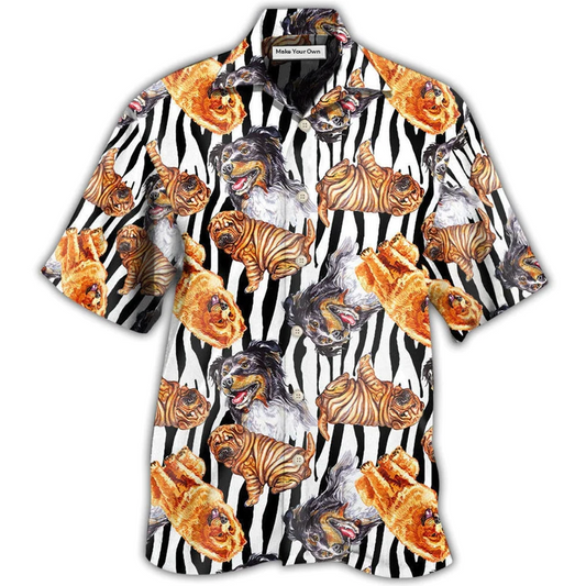 Hawaiian Shirt / Adults / S Dogs Black Striped Style Cool - Hawaiian Shirt - Reefox