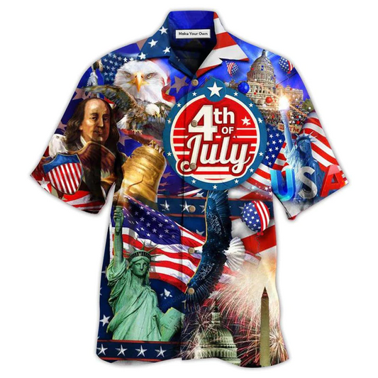 Hawaiian Shirt / Adults / S America Love July Style - Hawaiian Shirt - Reefox