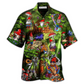 Hawaiian Shirt / Adults / S Hippie Mushroom Peace Love Life Color - Hawaiian Shirt - Reefox
