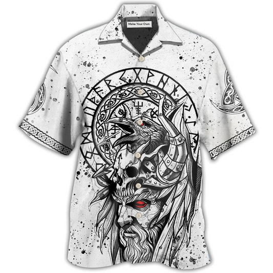 Hawaiian Shirt / Adults / S Viking Victory Black And White Style - Hawaiian Shirt - Reefox