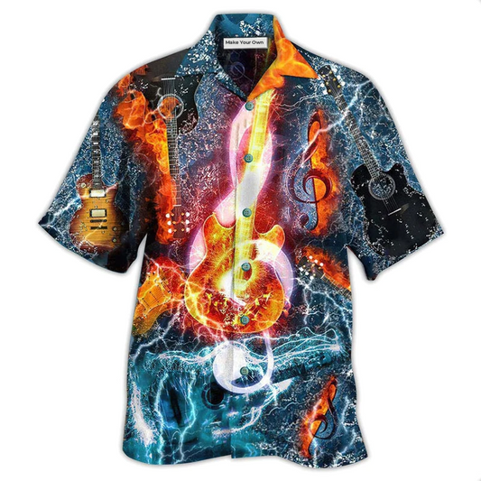 Hawaiian Shirt / Adults / S Guitar And Water - Hawaiian Shirt - Reefox