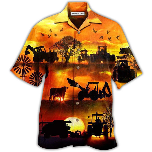 Hawaiian Shirt / Adults / S Farm Work Til The Job Gets Done - Hawaiian Shirt - Reefox