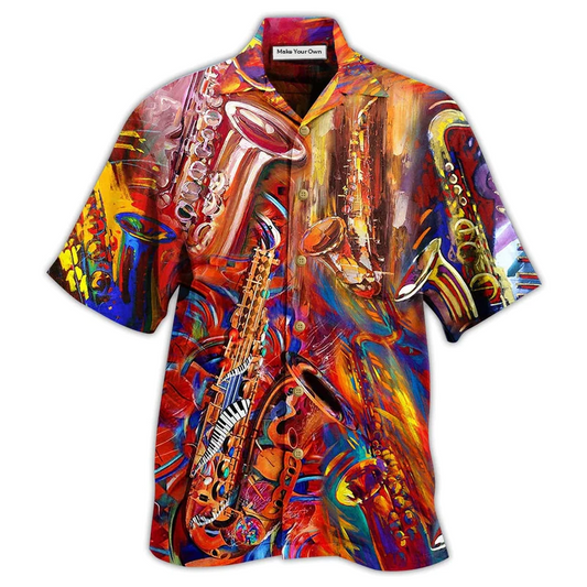 Hawaiian Shirt / Adults / S Saxophone Music To The Soul - Hawaiian Shirt - Reefox