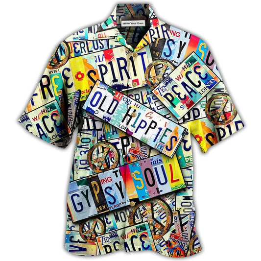 Hawaiian Shirt / Adults / S Hippie Spirit Peace Old Style - Hawaiian Shirt - Reefox