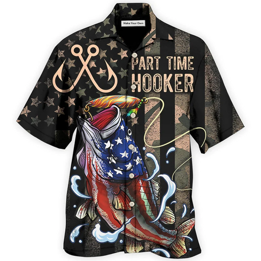Hawaiian Shirt / Adults / S Fishing Part Time Hooker - Hawaiian Shirt - Reefox