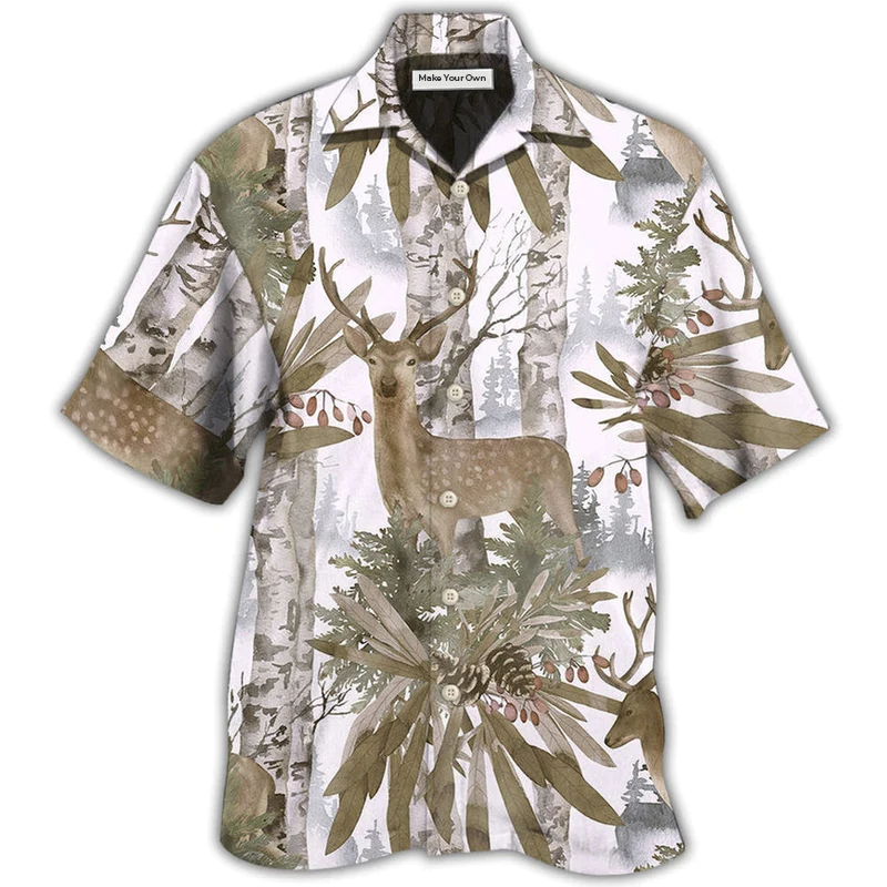 Hawaiian Shirt / Adults / S Deer Forest Art Style - Hawaiian Shirt - Reefox
