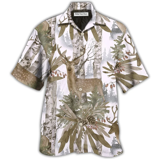 Hawaiian Shirt / Adults / S Deer Forest Art Style - Hawaiian Shirt - Reefox