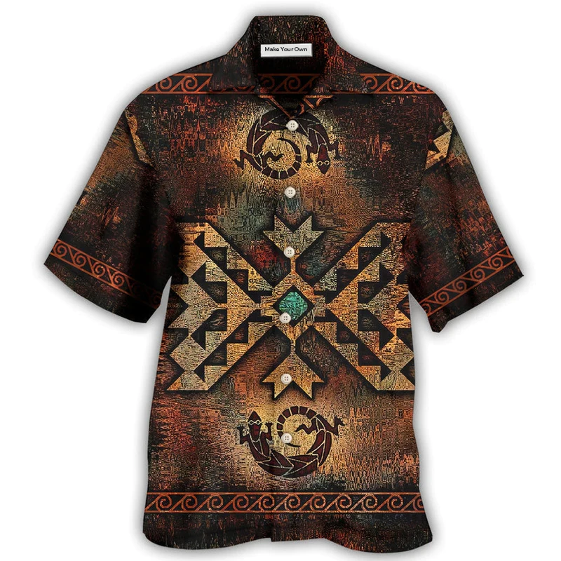 Hawaiian Shirt / Adults / S Native Style Love Peace Old Pattern - Hawaiian Shirt - Reefox