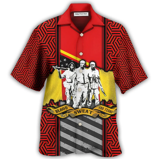 Hawaiian Shirt / Adults / S Veteran Vietnam Veteran Blood Sweat Tears - Hawaiian Shirt - Reefox