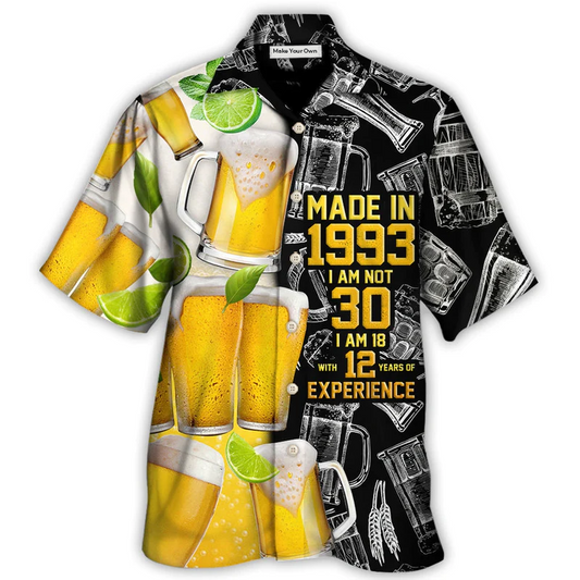 Hawaiian Shirt / Adults / S Beer Drinking Beer So Cool Made In 1993 - Hawaiian Shirt - Reefox