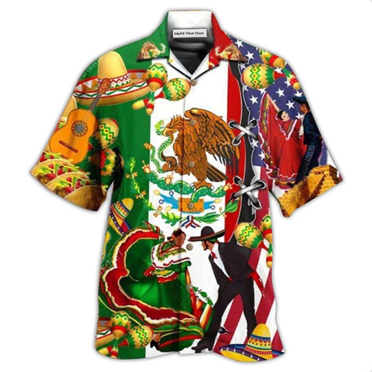 Hawaiian Shirt / Adults / S Mexican By Blood American By Birth Patriot By Choice - Hawaiian Shirt - Reefox