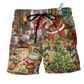 Beach Short / Adults / S Christmas Santa's Toy Workshop - Beach Short Reefox - Owls Matrix LTD