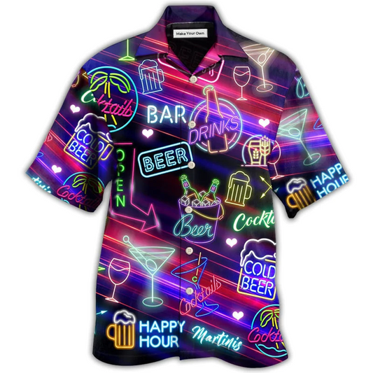 Hawaiian Shirt / Adults / S Beer Cocktails Drinking Bar - Hawaiian Shirt - Reefox