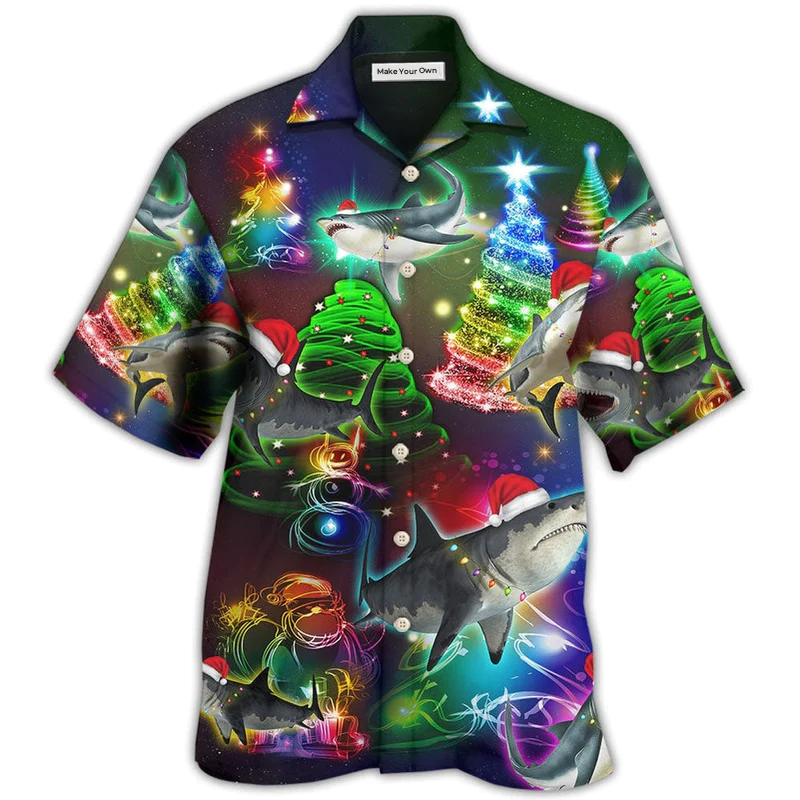 Hawaiian Shirt / Adults / S Shark Christmas Tree Shark - Hawaiian Shirt - Reefox