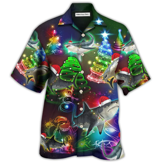 Hawaiian Shirt / Adults / S Shark Christmas Tree Shark - Hawaiian Shirt - Reefox
