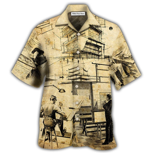 Hawaiian Shirt / Adults / S Architect - A Day In The Life Of An Architect - Hawaiian Shirt - Reefox