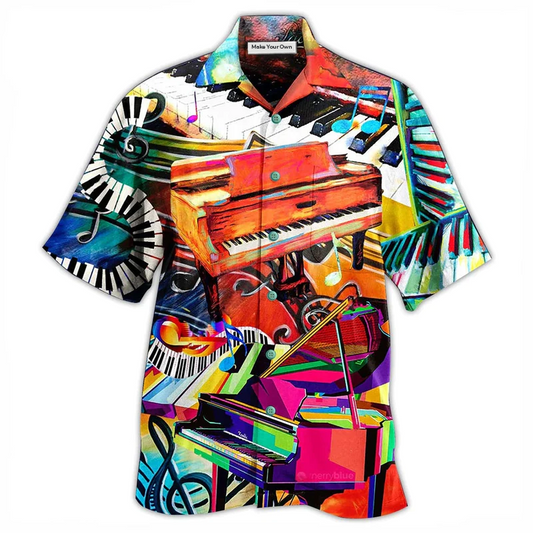 Hawaiian Shirt / Adults / S Piano Music Where Words Fail Piano Speaks - Hawaiian Shirt - Reefox