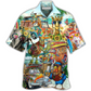 Hawaiian Shirt / Adults / S Hippie Funny Animals Happy Together Love Beach - Hawaiian Shirt - Reefox