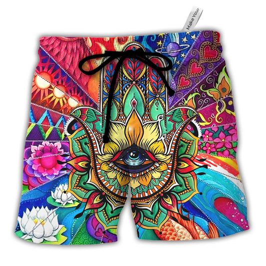 Yoga Hamsa An Eye For An Eye Makes The Whole World Goes Blind - Beach Short Reefox
