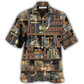 Hawaiian Shirt / Adults / S Book And Cat Vintage - Hawaiian Shirt - Reefox