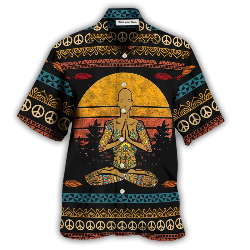Hawaiian Shirt / Adults / S Yoga I'm Mostly Peace Love And Light A Little Go F Yourself For Man - Hawaiian Shirt - Reefox