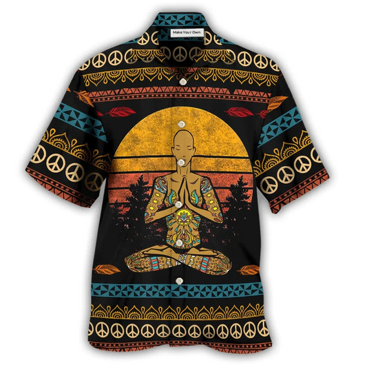 Hawaiian Shirt / Adults / S Yoga I'm Mostly Peace Love And Light A Little Go F Yourself For Man - Hawaiian Shirt - Reefox