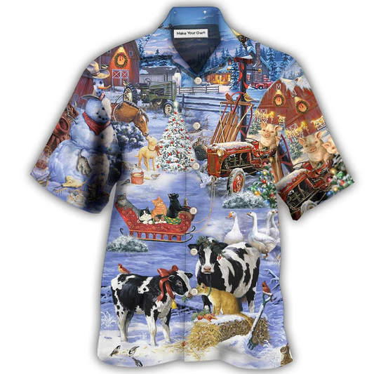 Hawaiian Shirt / Adults / S Christmas Love Farm - Hawaiian Shirt - Reefox