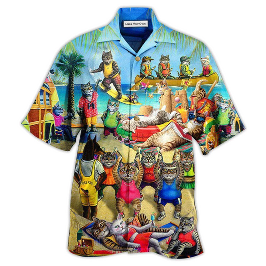 Hawaiian Shirt / Adults / S Cat Sky Above Sand - Hawaiian Shirt - Reefox