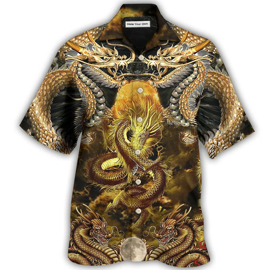 Hawaiian Shirt / Adults / S Dragon Love Life To The Moon - Hawaiian Shirt - Reefox