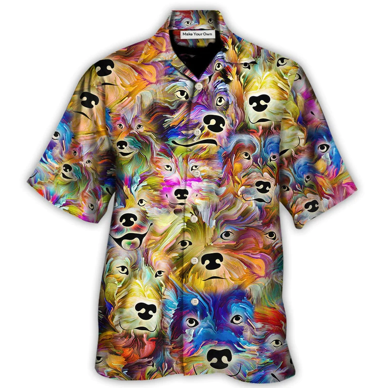 Dog Painting In My Memory - Hawaiian Shirt - Reefox