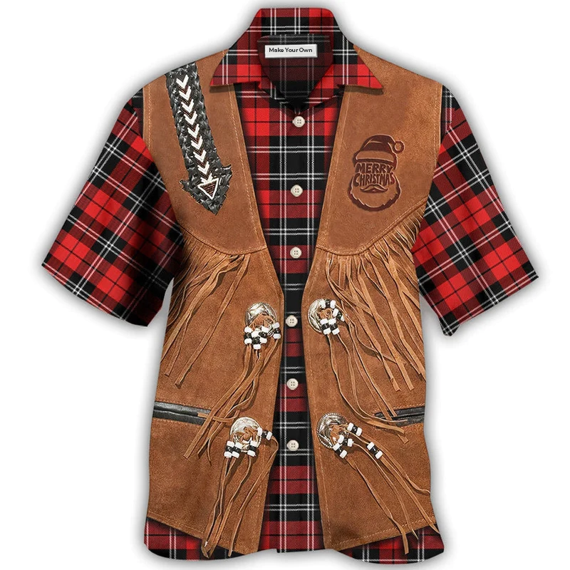 Hawaiian Shirt / Adults / S Cowboy Santa Christmas Vintage Style - Hawaiian Shirt - Reefox