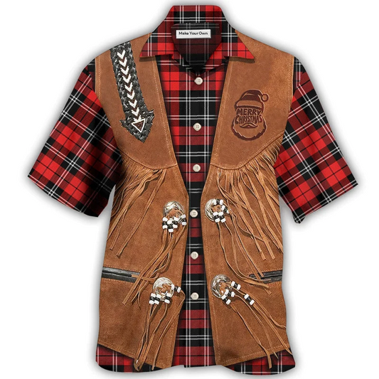 Hawaiian Shirt / Adults / S Cowboy Santa Christmas Vintage Style - Hawaiian Shirt - Reefox