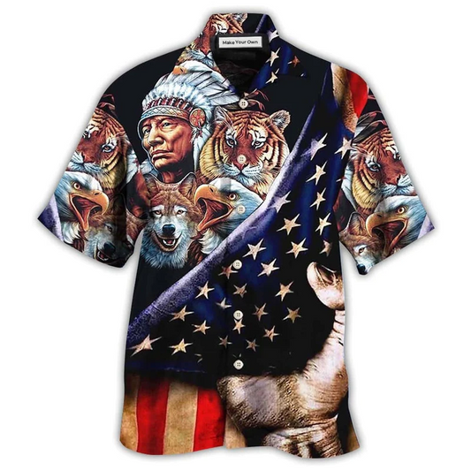 Hawaiian Shirt / Adults / S Native Pride Peaceful Forever Cool - Hawaiian Shirt - Reefox