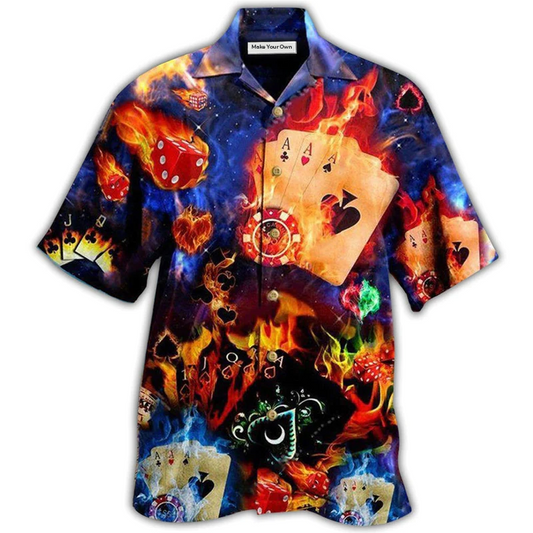 Hawaiian Shirt / Adults / S Poker Gambling Life Like Poker Has An Element Of Risk - Hawaiian Shirt - Reefox