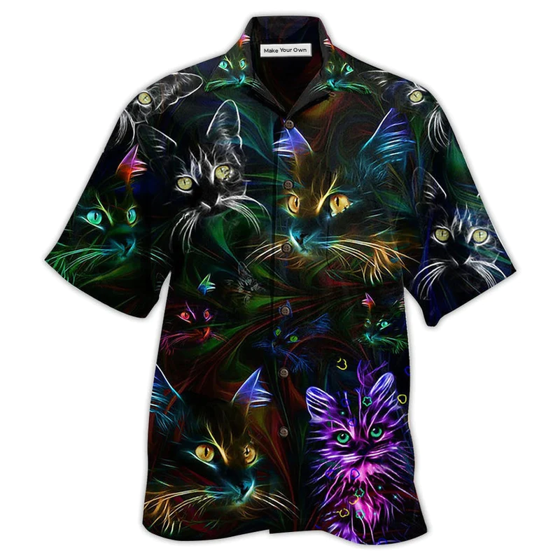 Hawaiian Shirt / Adults / S Cat Lovely Don't Care - Hawaiian Shirt - Reefox