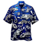 Hawaiian Shirt / Adults / S Fishing Fishbone Blue Style - Hawaiian Shirt - Reefox